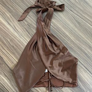 Satin Brown Cross over top